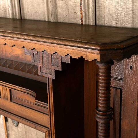 #52826 60x49 Antique Victorian Fireplace Mantel image 5