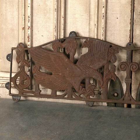 #52888 Salvaged Cast Iron Bench Back w/ Eagles image 2