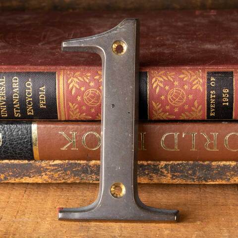 #52941 Salvaged Vintage Brass Address Number image 2