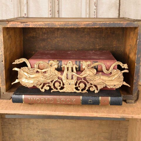 #52993 Antique Brass Figural Furniture Appliqué image 2