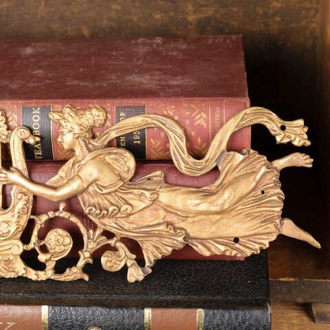 #52993 Antique Brass Figural Furniture Appliqué image 3