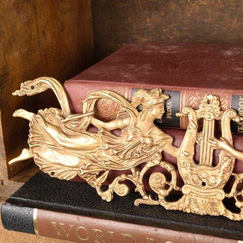 #52993 Antique Brass Figural Furniture Appliqué image 5