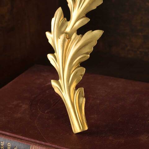 #53050 Stamped Brass Leaf Furniture / Lamp Applique image 3