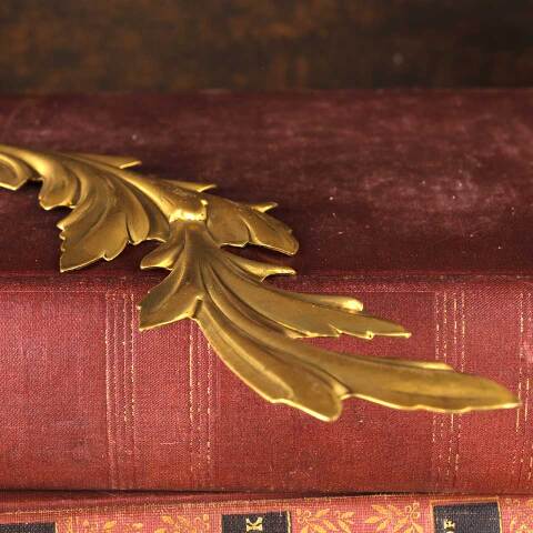 #53050 Stamped Brass Leaf Furniture / Lamp Applique image 7
