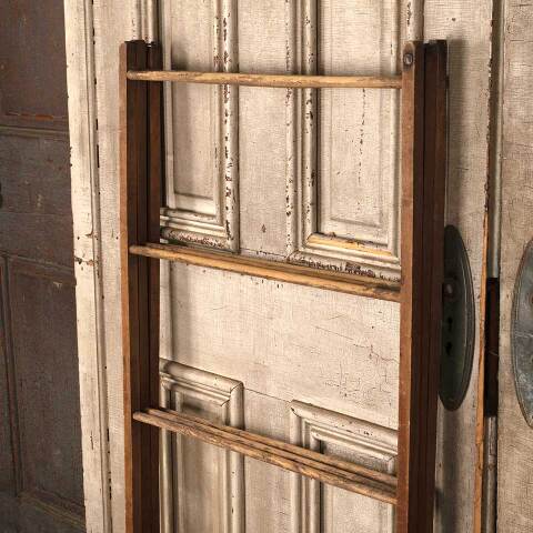 #53187 Antique Wood Trifold Ladder Drying Rack image 6