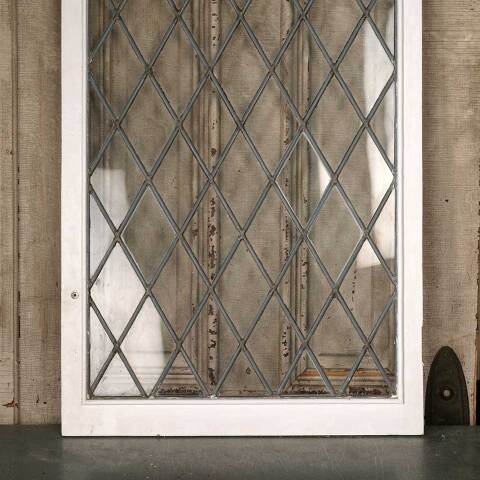 #53309 25x42 Antique Leaded Glass Cabinet Door image 2