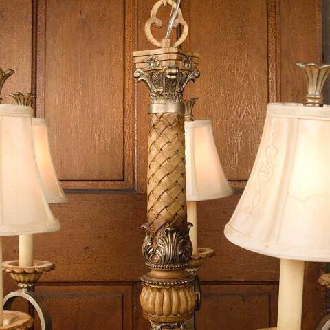 #53435 Salvaged 5 Bulb Chandelier Light Fixture image 3