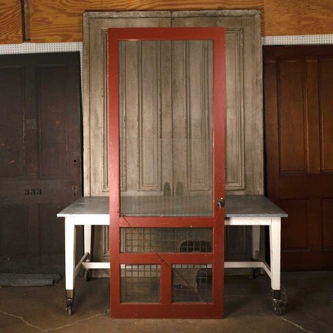 36x90 Salvaged Antique Wood Screen Door