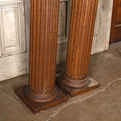 #53495 84" Salvaged Antique Interior Oak Columns image 2