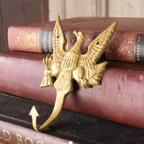 #53506 Vintage Cast Brass Eagle Wall Hook image 2