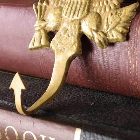 #53506 Vintage Cast Brass Eagle Wall Hook image 3