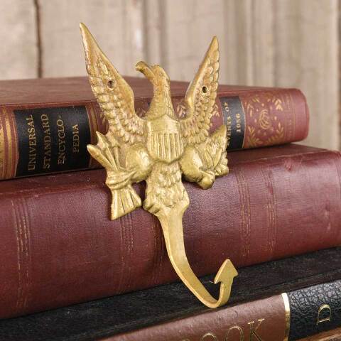 #53506 Vintage Cast Brass Eagle Wall Hook image 4