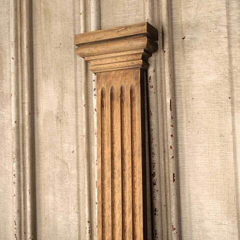 #53602 Antique Oak Fireplace Mantel Fluted Pilaster image 5