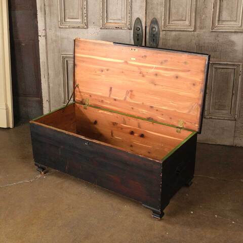 #53639 Antique Wood Cedar Chest with Casters image 7