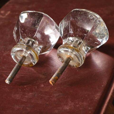 #53755 Antique Glass Furniture Knobs Pulls Hardware image 5