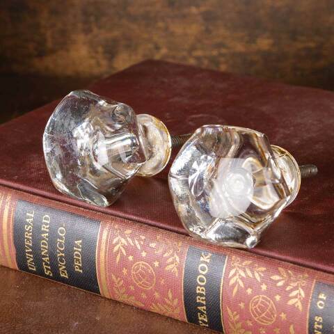 #53755 Antique Glass Furniture Knobs Pulls Hardware image 4