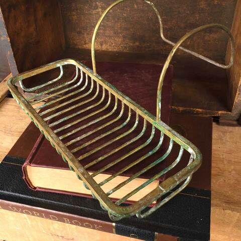 #53789 Antique Brass Bathtub Rim Soap Dish Caddy image 6