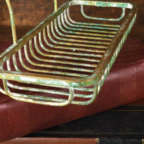 #53789 Antique Brass Bathtub Rim Soap Dish Caddy image 8