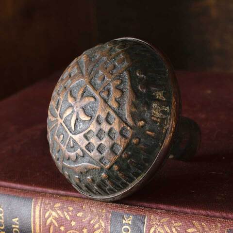 #53841 Antique Ornate Brass Doorknob Hardware image 2