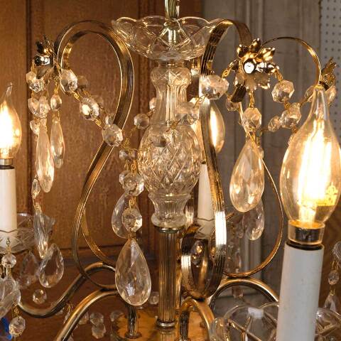 #53917 Vintage 5 Bulb Chandelier Light Fixture image 6