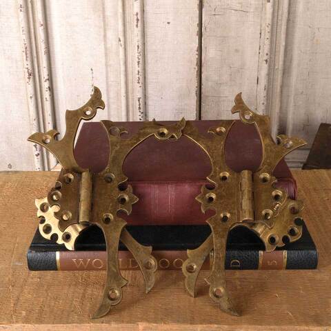 #53960 Antique Ornate Bronze Furniture Hinges image 5