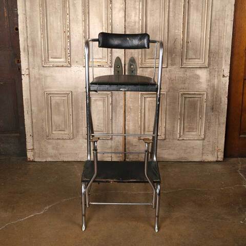 #53991 Vintage Paidar Chrometube Shoeshine Stool image 5