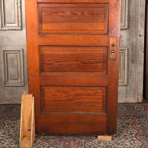 #54001 31x80 Antique 5 Panel Interior Pine Door image 3