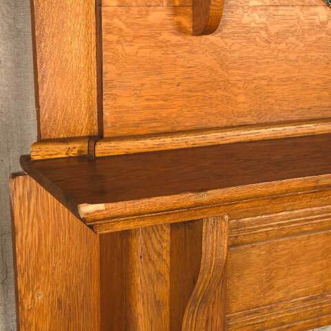 #54026 61x78 Salvaged Antique Oak Fireplace Mantel image 3