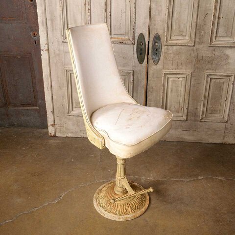 #54036 Vintage Cast Metal Barstool with Backrest image 4