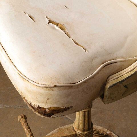 #54036 Vintage Cast Metal Barstool with Backrest image 7