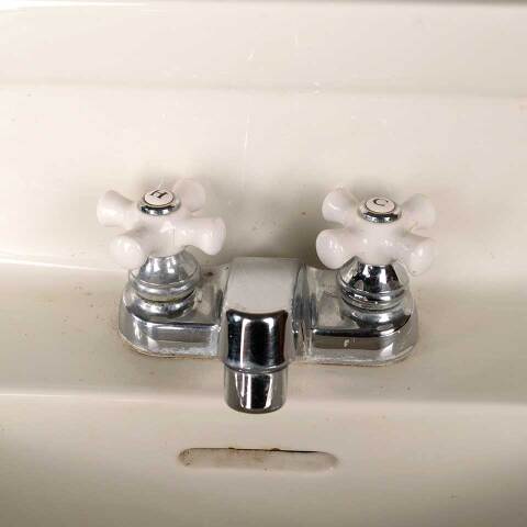 #54038 Antique CRANE Porcelain Bathroom Sink image 3