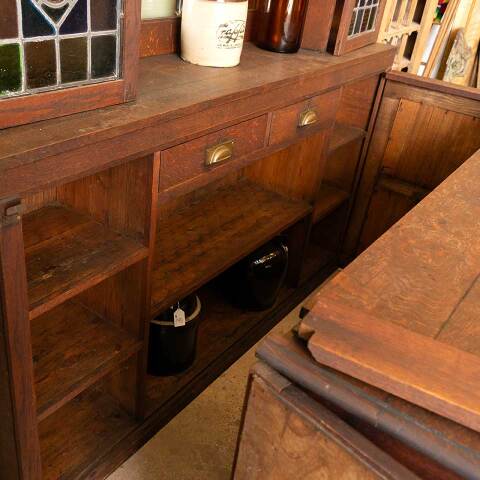 #54039 Antique English Oak Pub Dry Bar & Backbar image 5