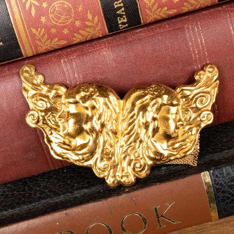#54063 Art Nouveau Stamped Brass Sash Buckle image 4