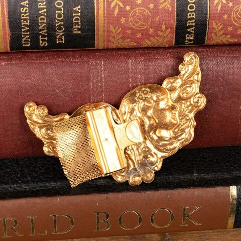 #54063 Art Nouveau Stamped Brass Sash Buckle image 5