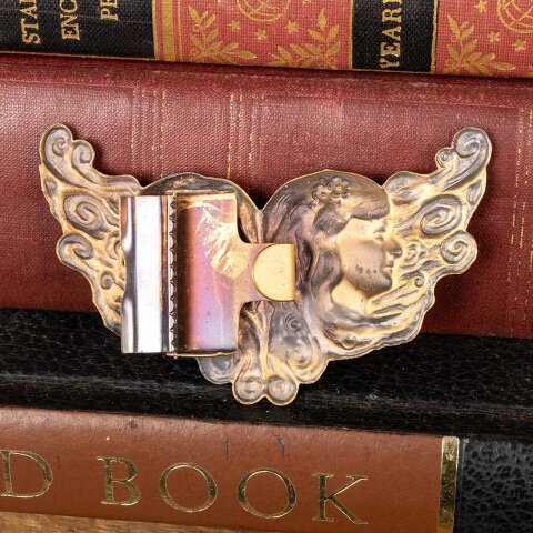 #54063 Art Nouveau Stamped Brass Sash Buckle image 7