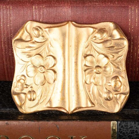 #54064 Art Nouveau Stamped Brass Sash Buckle image 2