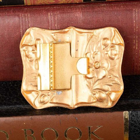 #54064 Art Nouveau Stamped Brass Sash Buckle image 5