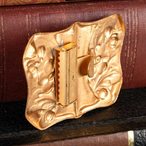 #54064 Art Nouveau Stamped Brass Sash Buckle image 6