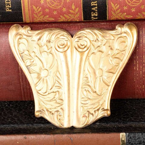 Art Nouveau Stamped Brass Sash Buckle