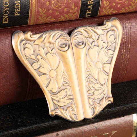 #54065 Art Nouveau Stamped Brass Sash Buckle image 3