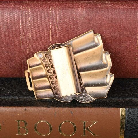 #54066 Antique Stamped Brass Sash Buckle Hardware image 5