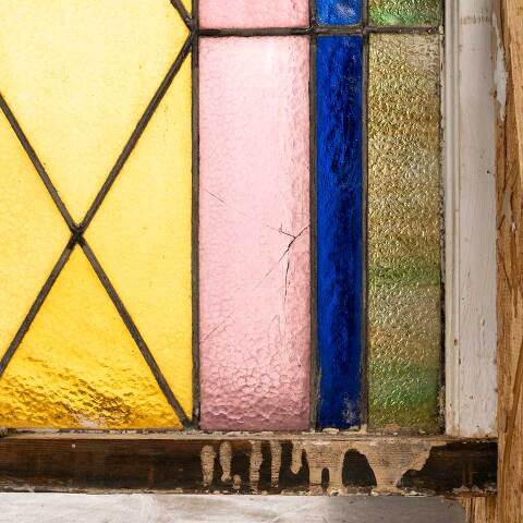 #54073 28x40 Antique Stained Glass Window image 7