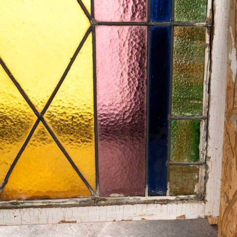 #54075 28x40 Antique Stained Glass Window image 2
