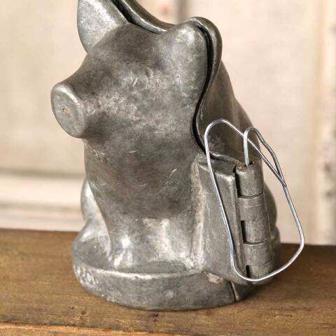 #54077 Vintage Cast Pewter Pig Chocolate Mold image 2