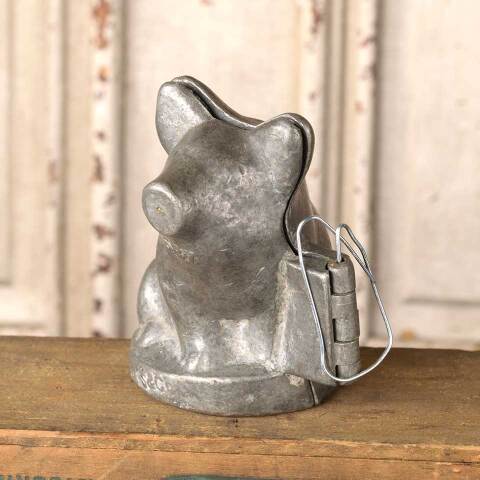 #54077 Vintage Cast Pewter Pig Chocolate Mold image 3