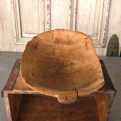 #54080 Primitive Wood Dough Bowl image 3