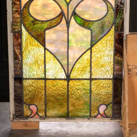 #54082 21x35 Antique Stained Glass Window image 8