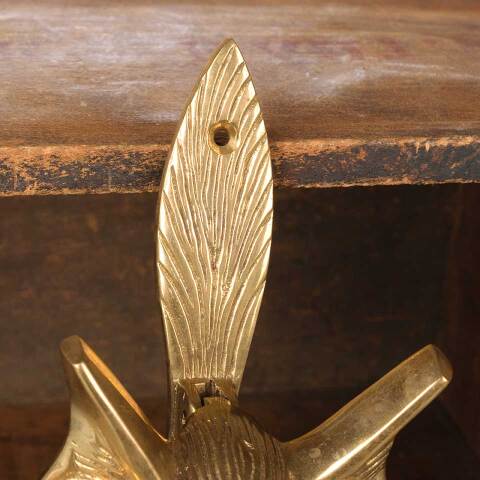 #54085 4x10 Brass Fox Door Knocker Hardware image 3
