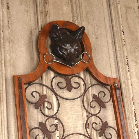 #54095 Wood & Metal Wall Hanging with Fox Head image 2