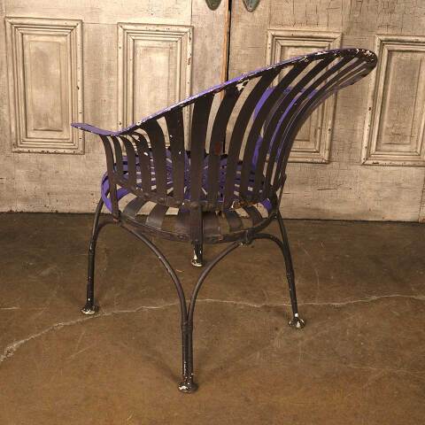 #54097 Antique Francois Carre Metal Garden Chair image 6